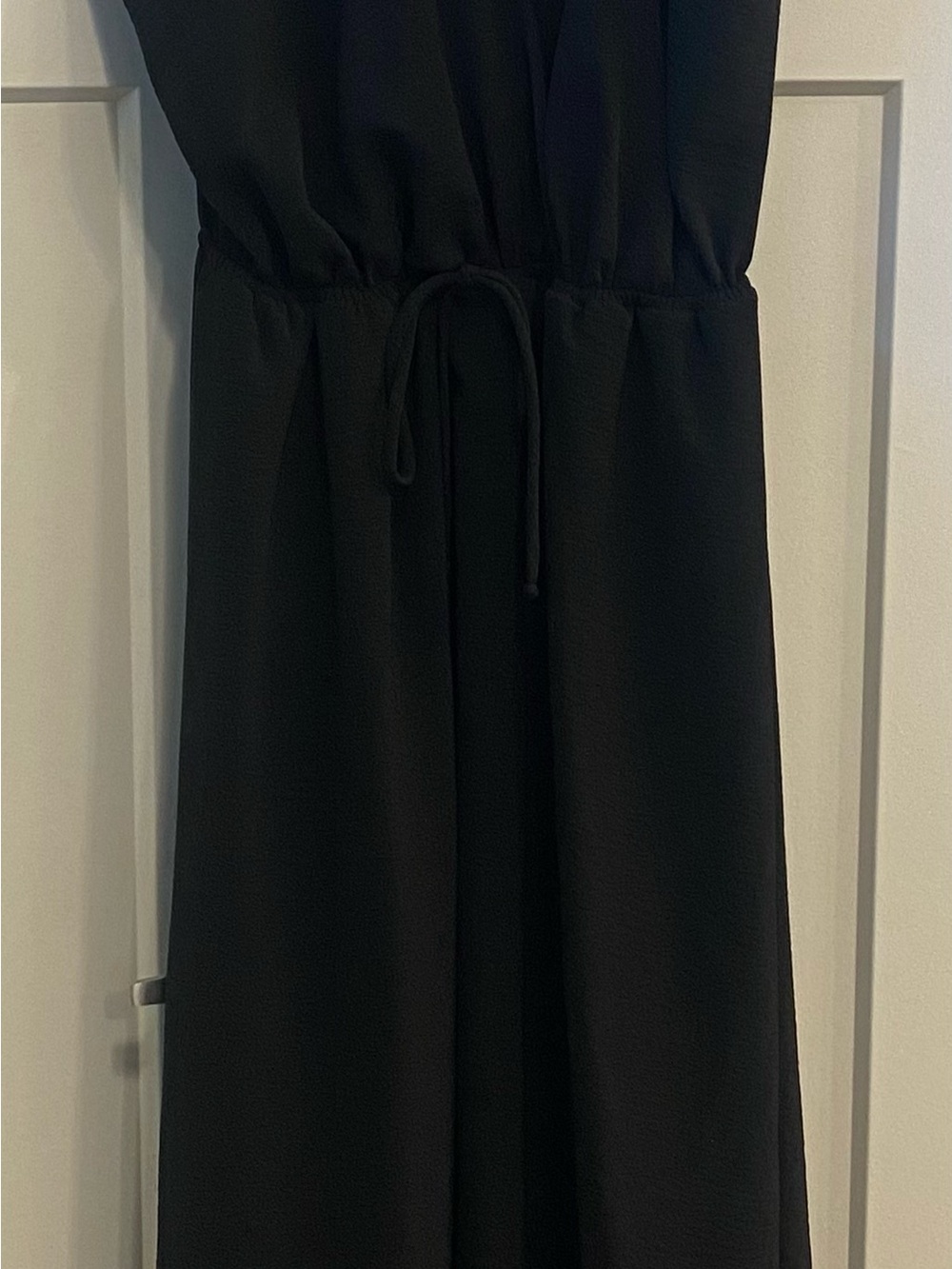 Women’s Black Drawstring Waist -Hi-Lo Maxi Halter Dress-Size 3XL